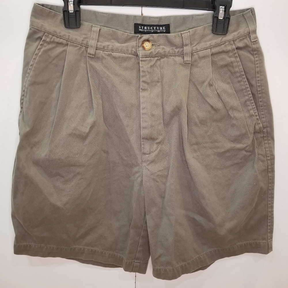 Structure Green Khaki Shorts Sz 33